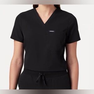 EUC - Jaanuu "Rhena" black 1-pocket scrub top (SLIM FIT) - S